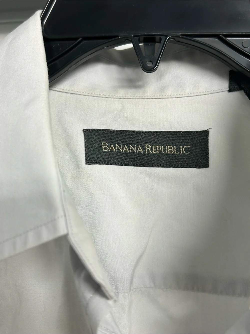 Banana Republic Men's Light White Button-Front Dress Shirt